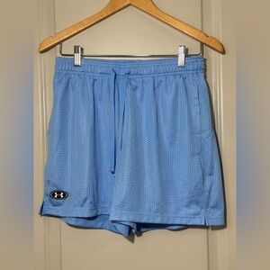 Nwt Under Armour Men’s Athletic Shorts Light Blue Mesh Loose Fit Drawstring S